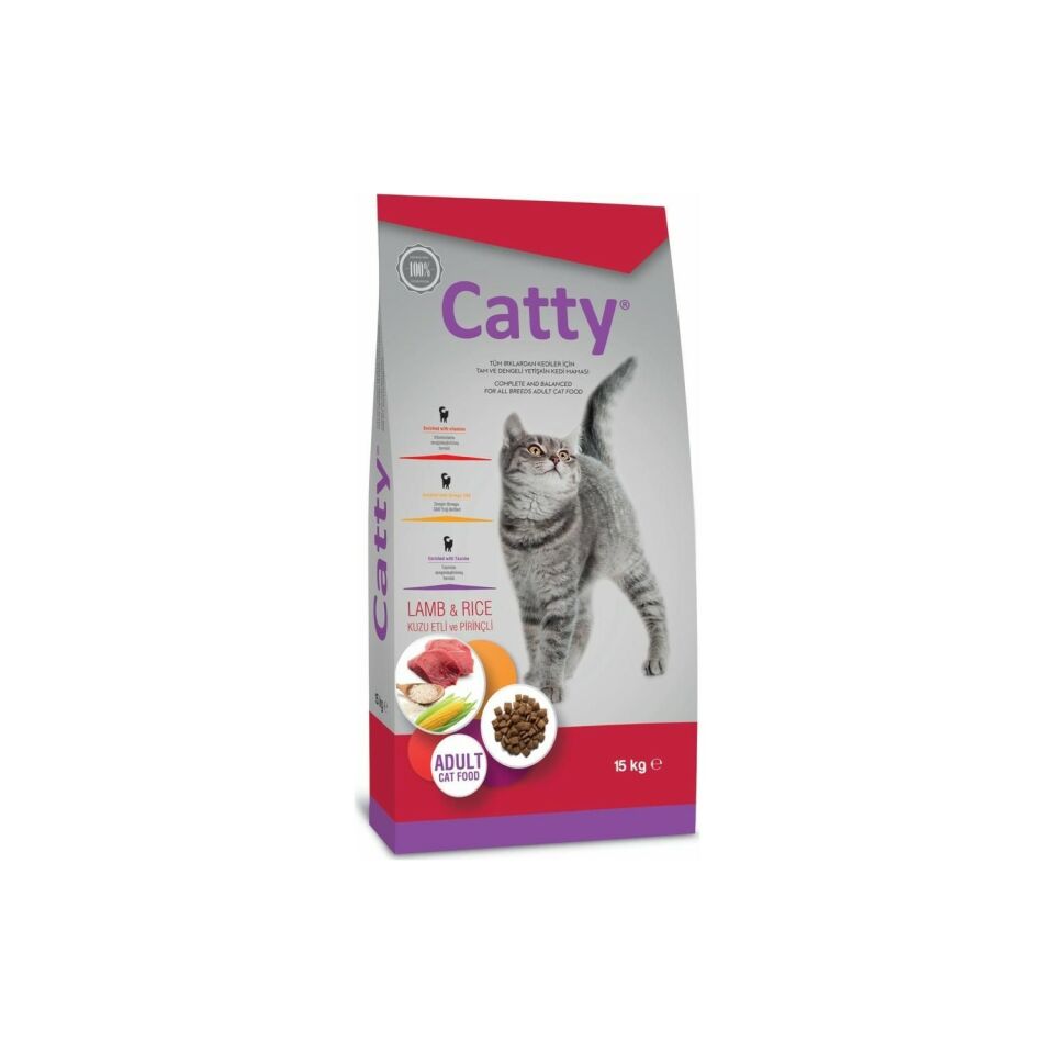 Catty Kuzu Etli ve Pirinçli Yetişkin Kedi Maması