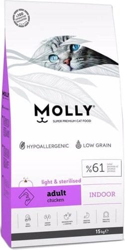 Molly Düşük Tahıllı Hipoalerjenik Tavuklu Kısırlaştırılmış  Yetişkin Kedi Maması