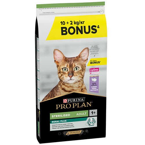Pro Plan Sterilised Hindili ve Tavuklu Yetişkin Kedi Maması 10 + 2 Kg