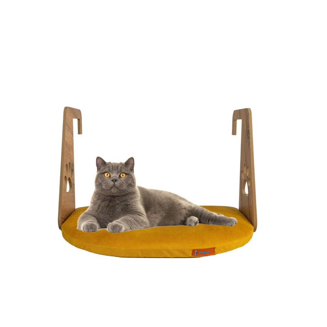 Pugalo Peluş Kalorifer Kedi Yatağı Sarı