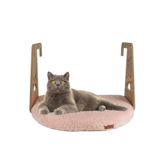 Pugalo Peluş Kalorifer Kedi Yatağı Peluş Pembe