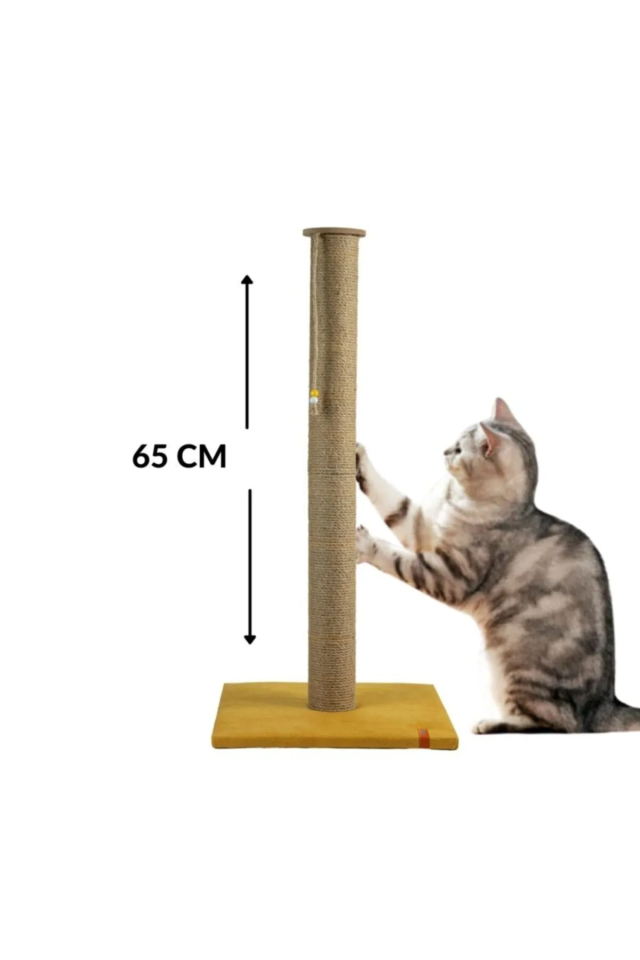 Pugalo 65 Cm Büyük Kedi Tırmalama Tahtası Catnipli Uzun Tırmalama Tahtası Sarı