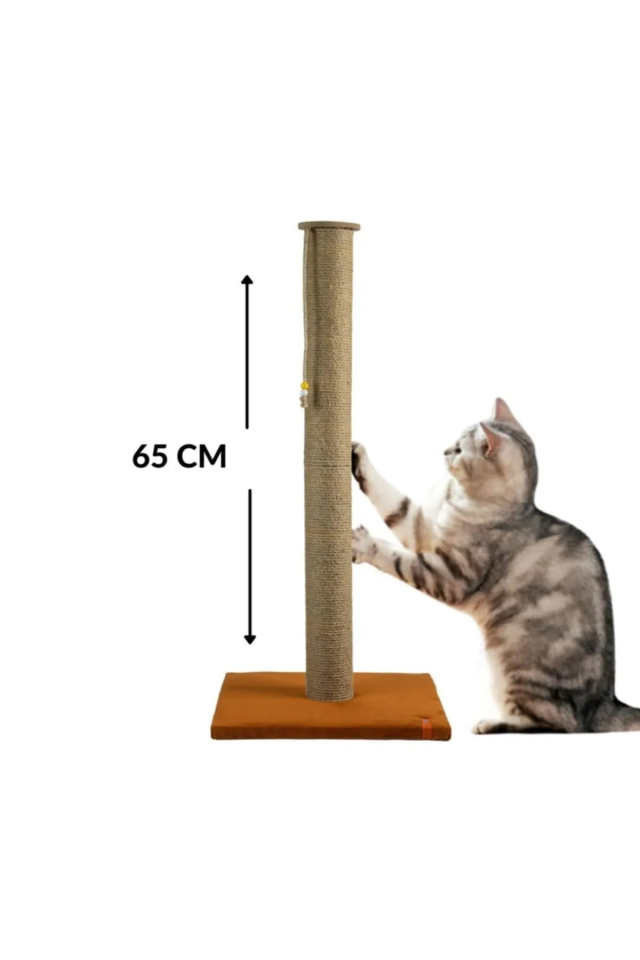 Pugalo 65 Cm Büyük Kedi Tırmalama Tahtası Catnipli Uzun Tırmalama Tahtası Turuncu