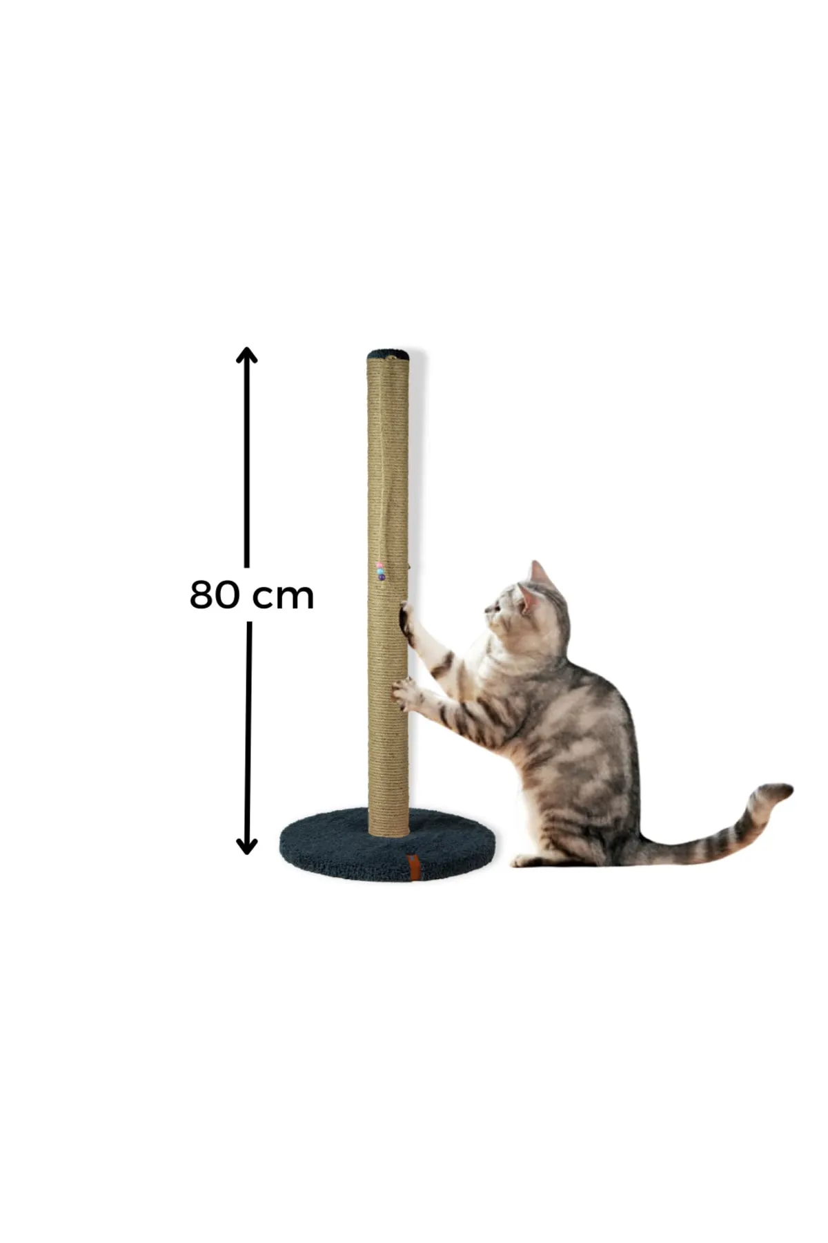 Pugalo 80 Cm Tırmalama Tahtası Silindir Taban Uzun Catnipli Tırmalama Tahtası
