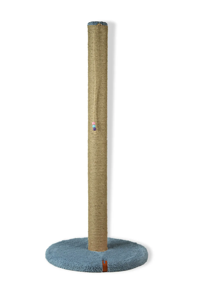 Pugalo 80 Cm Tırmalama Tahtası Silindir Taban Uzun Catnipli Tırmalama Tahtası Gri