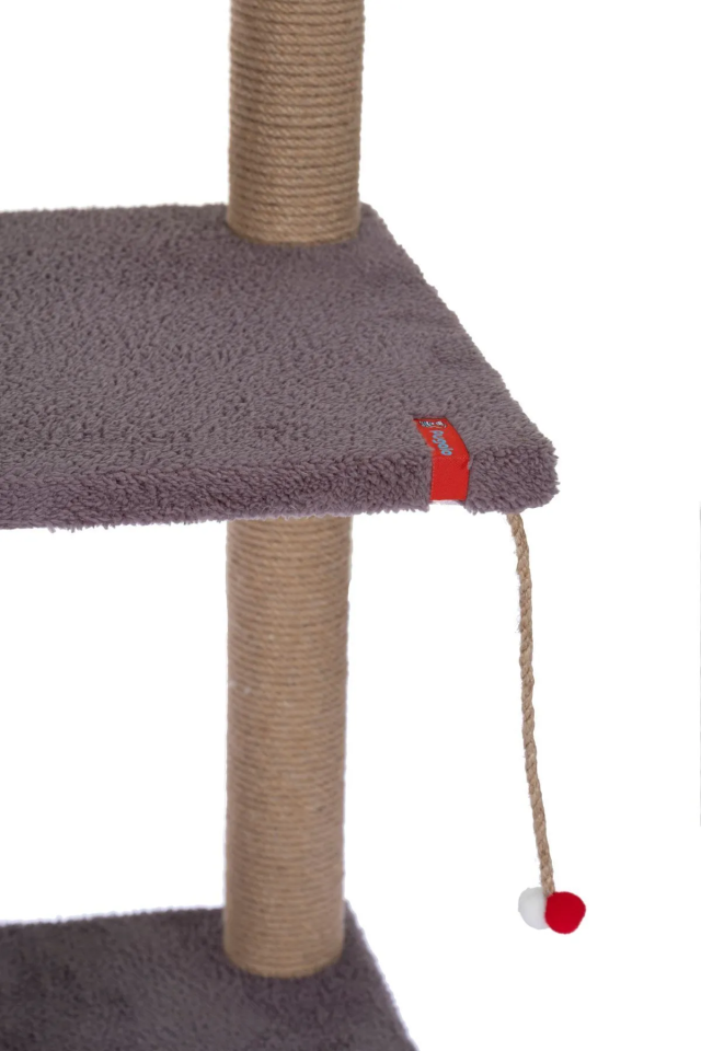 Pugalo 82 Cm  İki Katlı Kedi Tırmalama Tahtası Catnipli Tırmalama Tahtası Minder Yüzey Antrasit