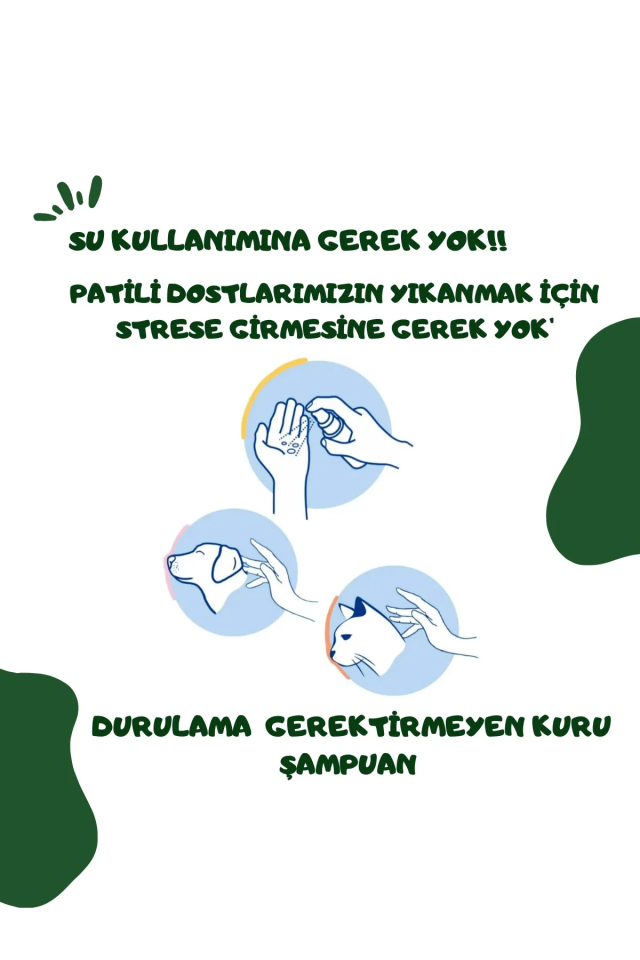 Pugalo Köpük Şampuan Kedi Tüy Dökülmesi Karşıtı Doğal Içerikli Aloe Veralı Kuru Köpük Şampuan 250 ml