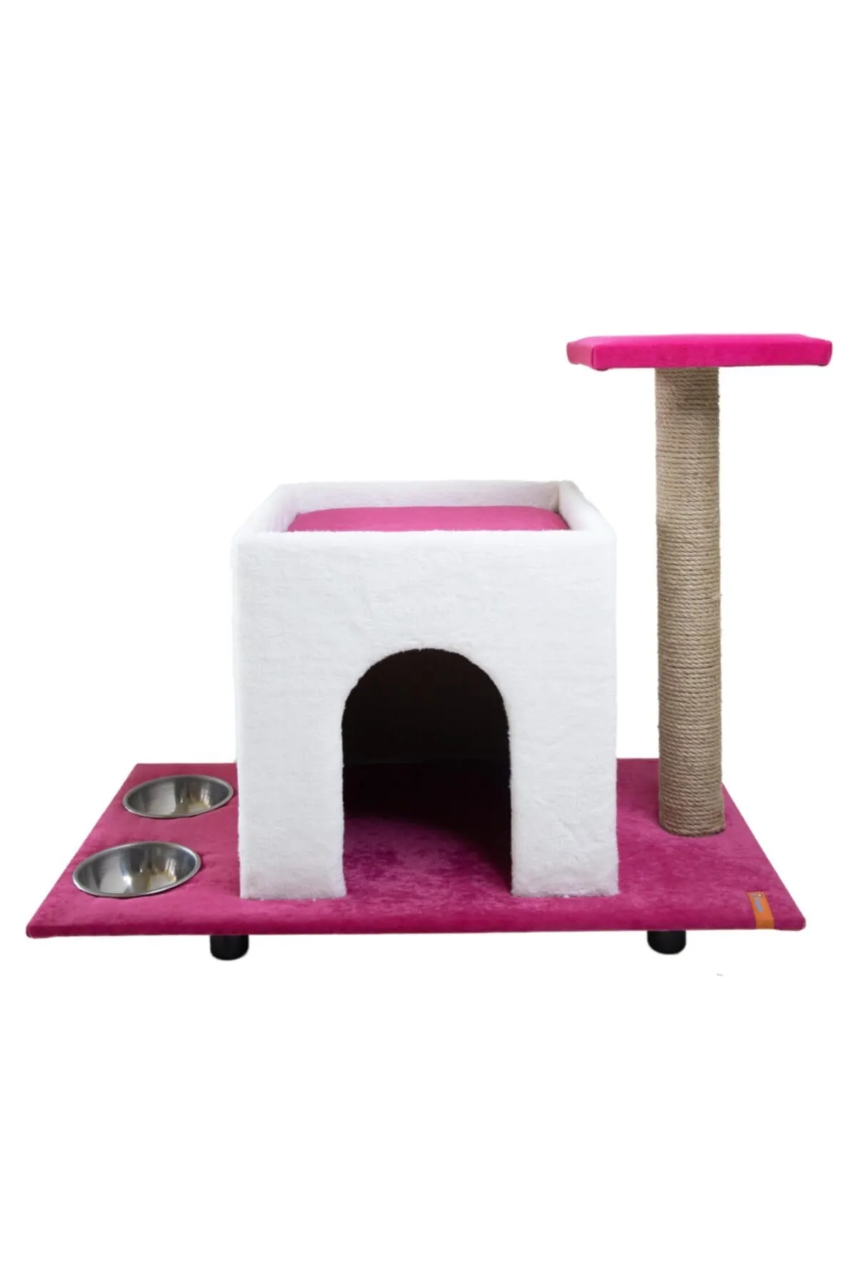 Pugalo Yataklı Büyük Kedi Evi Pembe