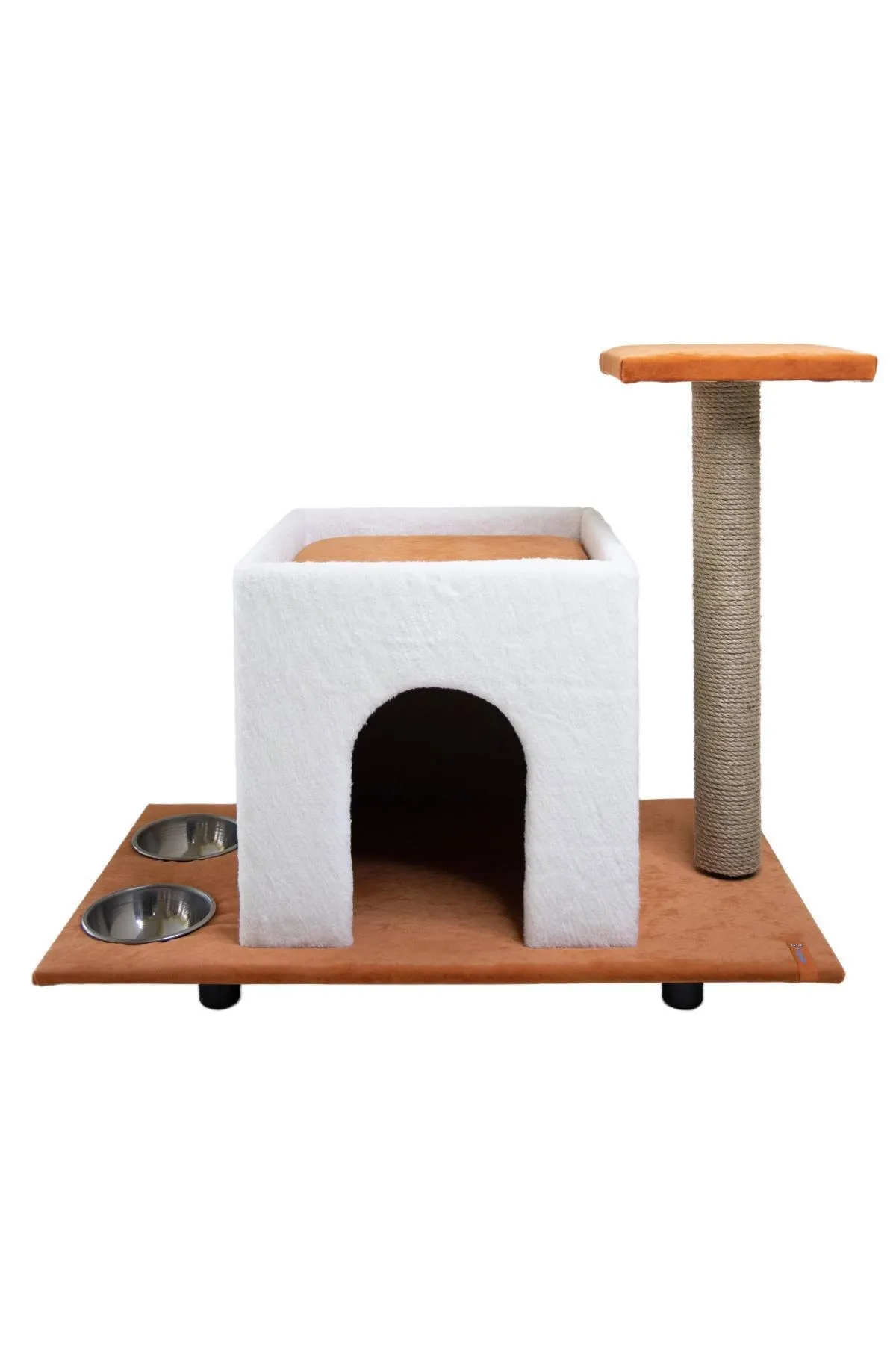 Pugalo Yataklı Büyük Kedi Evi Turuncu