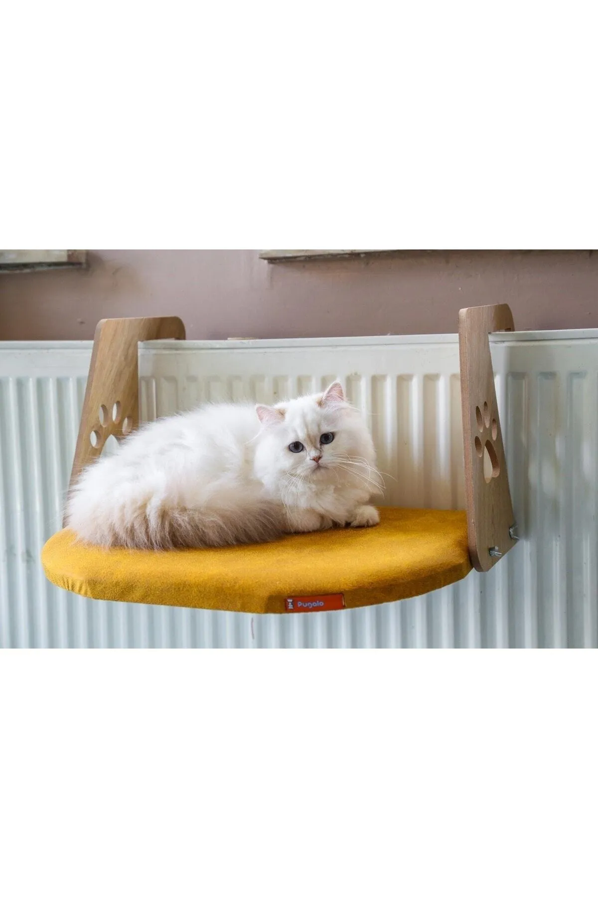 Pugalo Kalorifer Petek Radyatör Yatağı Kedi Geniş Kalorifer Yatağı Peluş Sarı