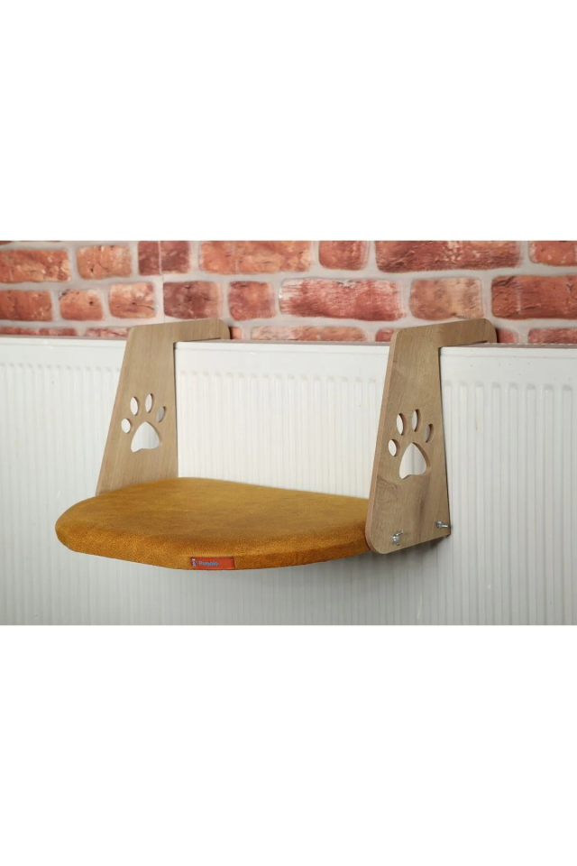 Pugalo Kalorifer Petek Radyatör Yatağı Kedi Geniş Kalorifer Yatağı Peluş Sarı