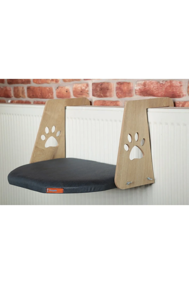 Pugalo Kalorifer Petek Radyatör Yatağı Kedi Geniş Kalorifer Yatağı Peluş Lacivert