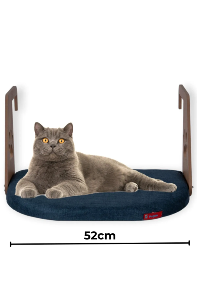 Pugalo Kalorifer Petek Radyatör Yatağı Kedi Geniş Kalorifer Yatağı Peluş Lacivert