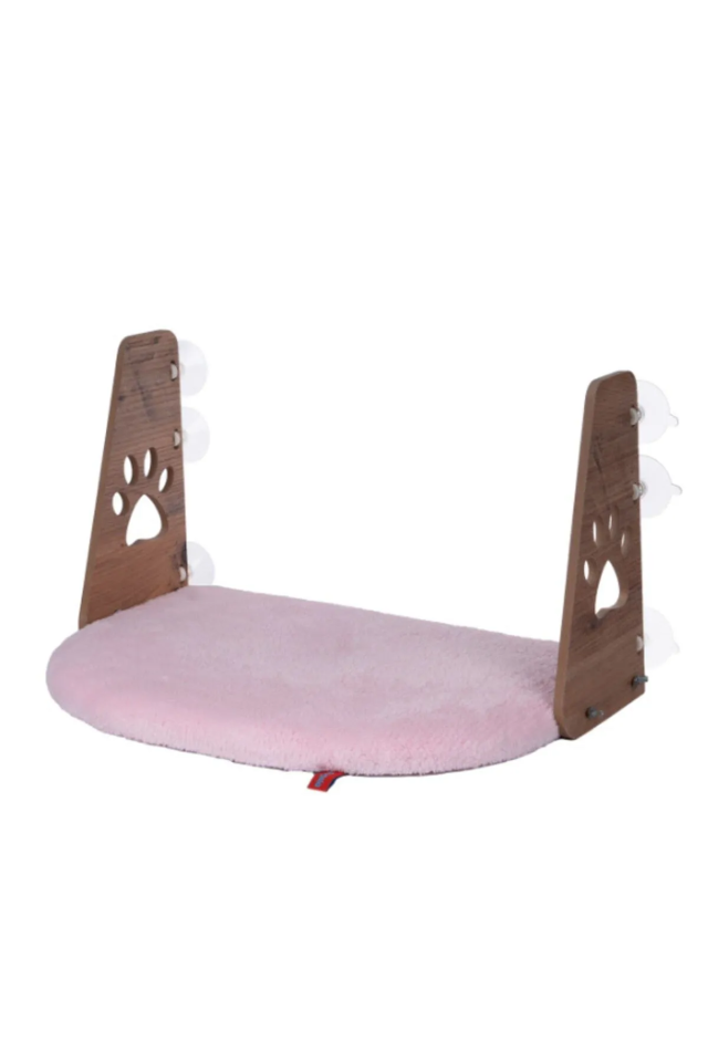 Pugalo Cam Yatağı Vantuzlu Kedi Cam Yatağı Vantuzlu Yatak Pembe