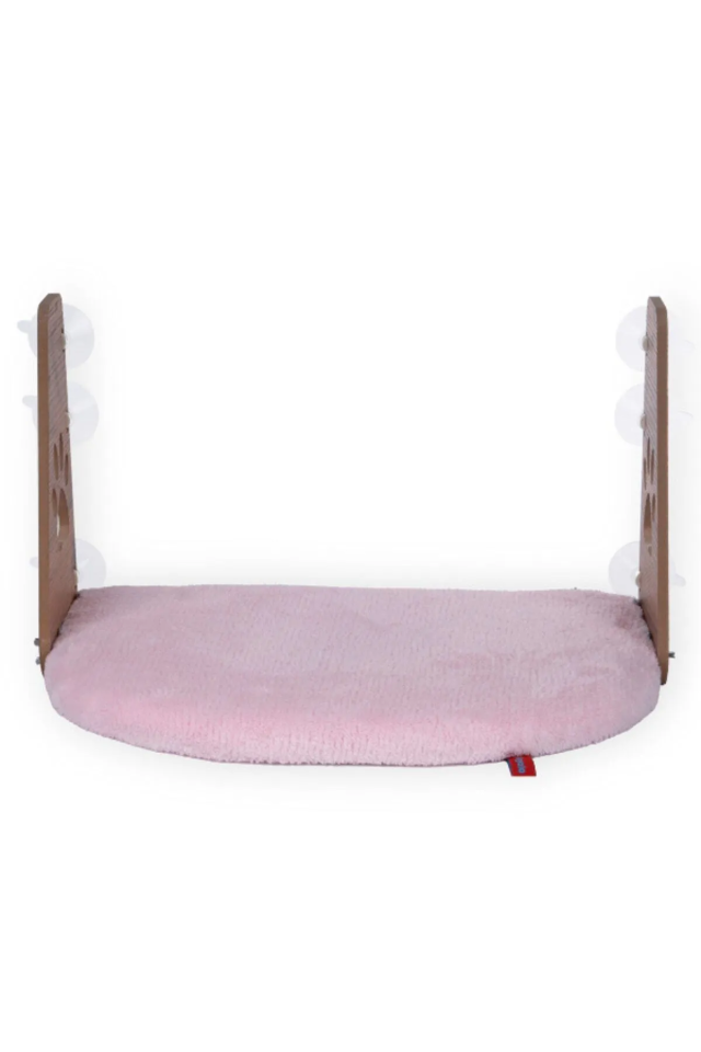 Pugalo Cam Yatağı Vantuzlu Kedi Cam Yatağı Vantuzlu Yatak Pembe