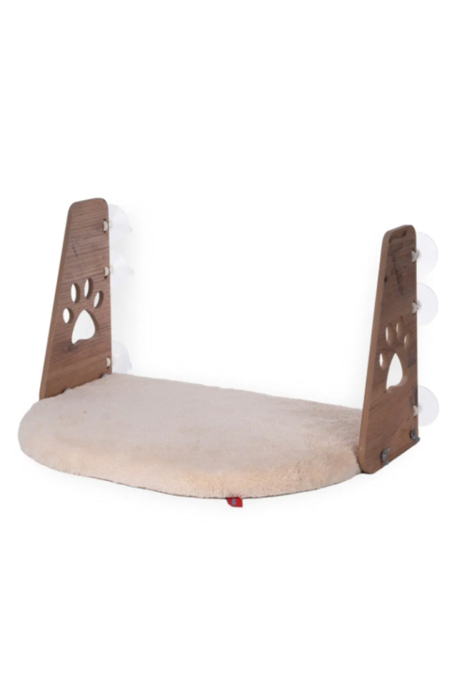 Pugalo Cam Yatağı Vantuzlu Kedi Cam Yatağı Vantuzlu Yatak Krem