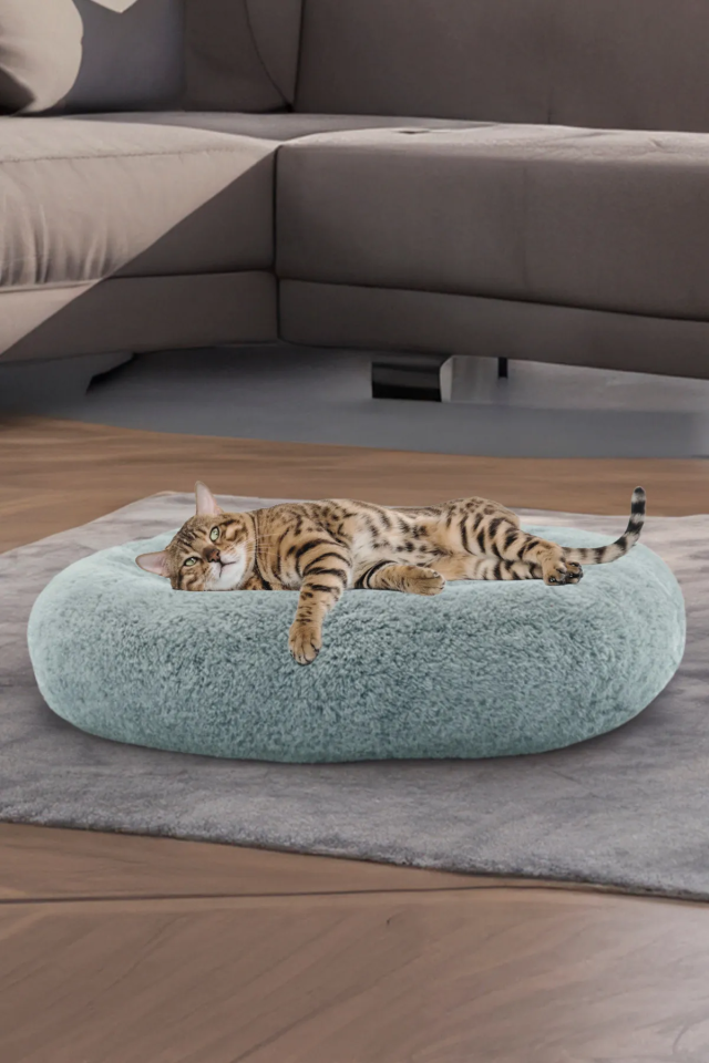 Pugalo Peluş Kedi ve Köpek Yatağı  Ekonomik Kedi ve Köpek Yatağı Gri