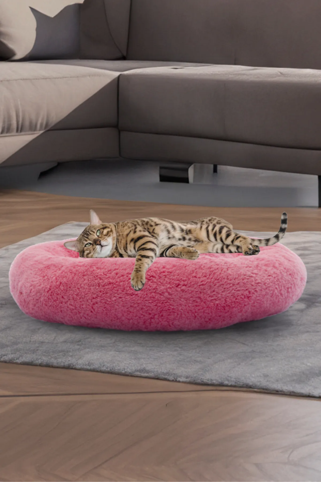Pugalo Peluş Kedi ve Köpek Yatağı  Ekonomik Kedi ve Köpek Yatağı Pembe