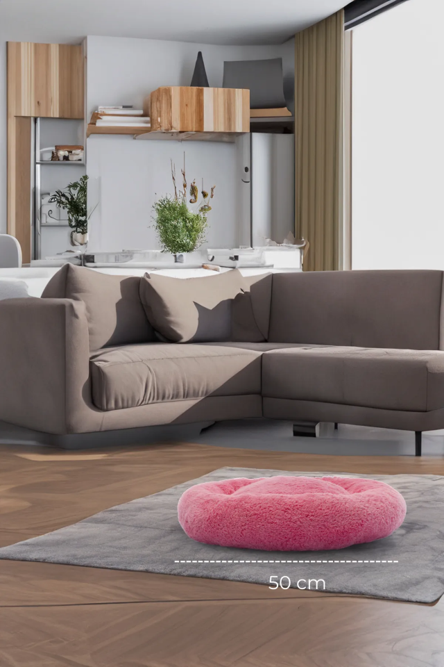 Pugalo Peluş Kedi ve Köpek Yatağı  Ekonomik Kedi ve Köpek Yatağı Pembe