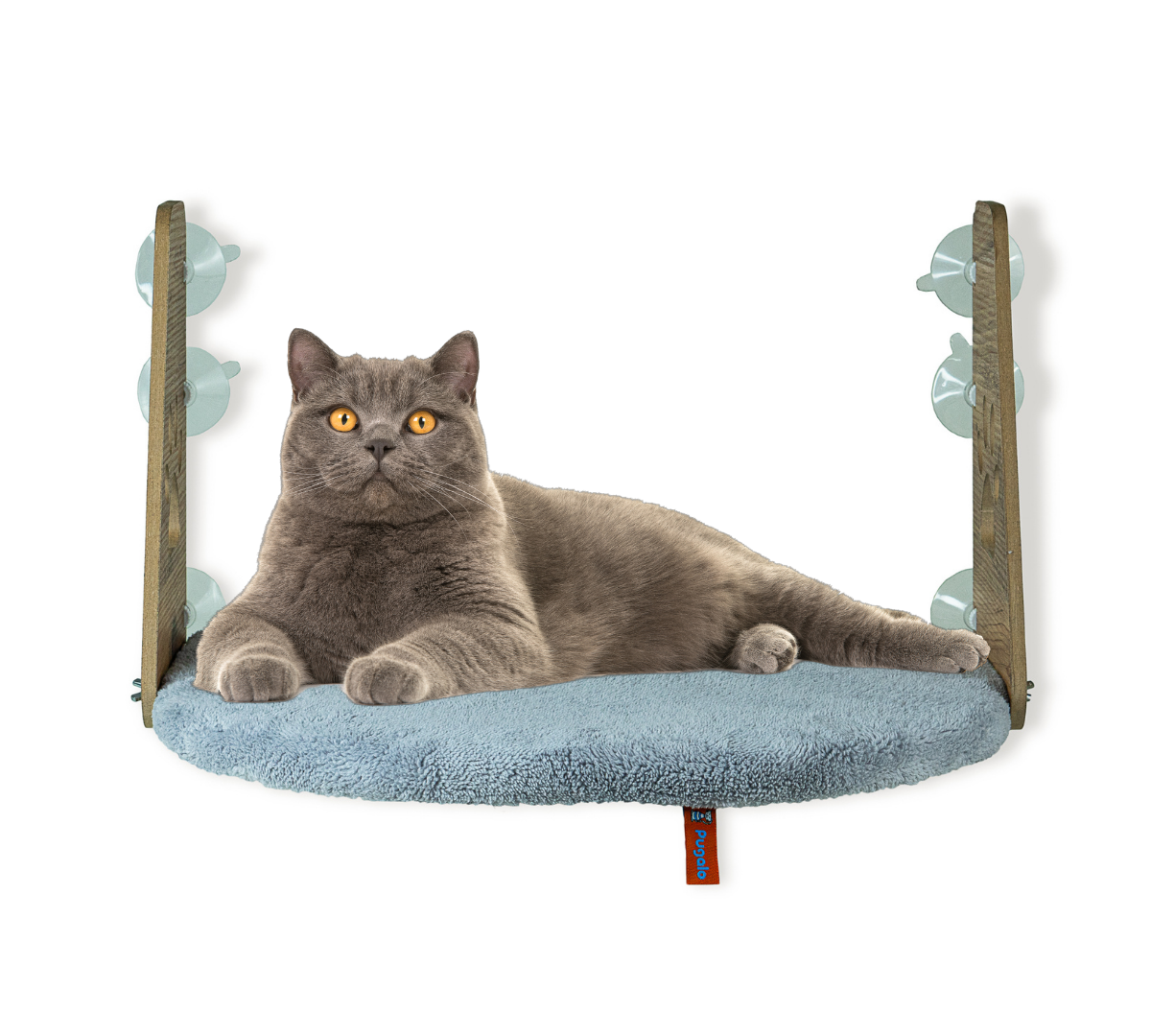 Pugalo Vantuzlu Kedi Cam Yatağı Gri