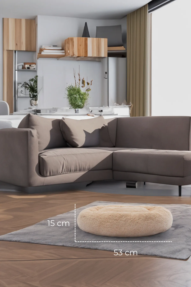 Pugalo Peluş Kedi ve Köpek Yatağı  Ekonomik Kedi ve Köpek Yatağı Krem