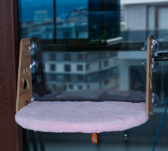 Pugalo Vantuzlu Kedi Cam Yatağı Pembe