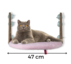 Pugalo Vantuzlu Kedi Cam Yatağı Pembe