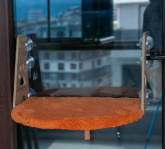 Pugalo Vantuzlu Kedi Cam Yatağı Turuncu