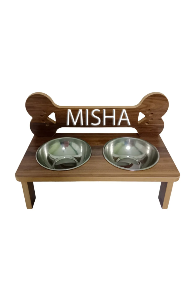 Pugalo Özel İsim Yazdırılabilir Mama Ve Su Kabı