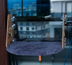 Pugalo Vantuzlu Kedi Cam Yatağı Antrasit