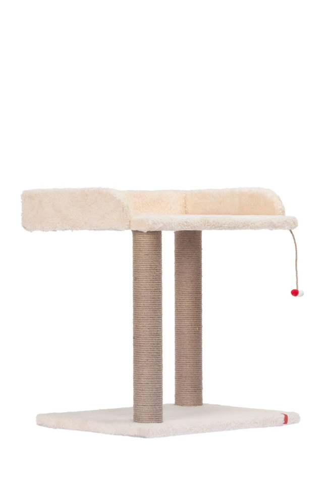 Pugalo Platform Oturaklı Geniş Yataklı Kedi Tırmalaması Krem