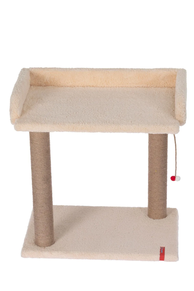 Pugalo Platform Oturaklı Geniş Yataklı Kedi Tırmalaması Krem