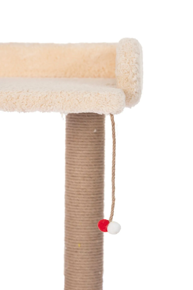 Pugalo Platform Oturaklı Geniş Yataklı Kedi Tırmalaması Krem