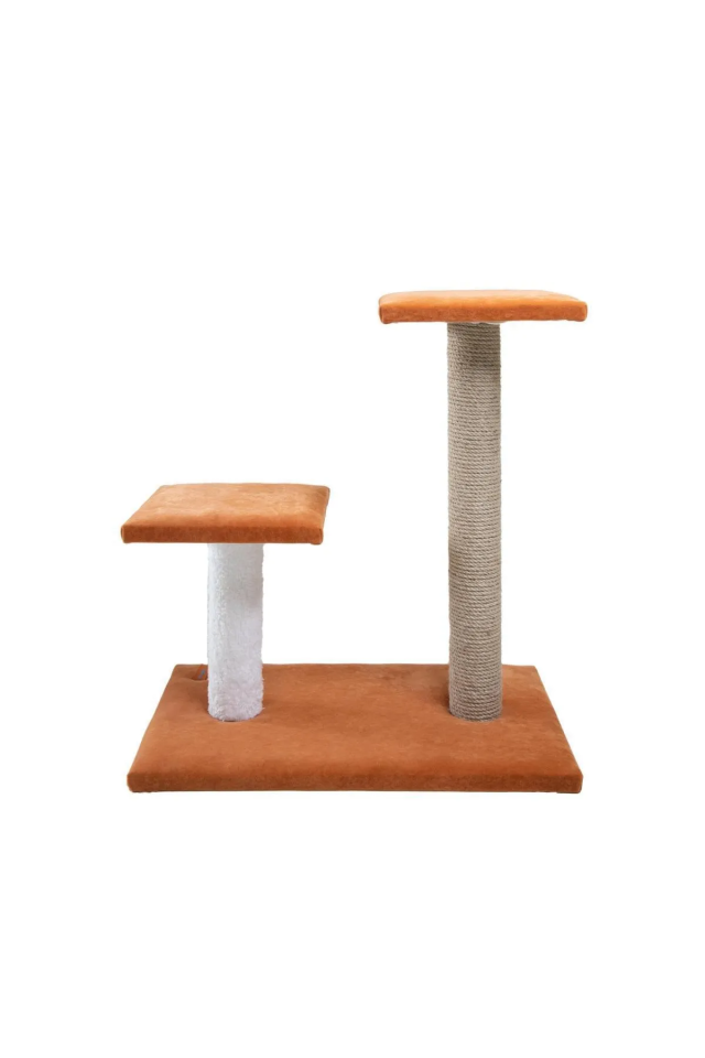 Pugalo İkili Platform Catnipli Turuncu Kedi Tırmalama Tahtası