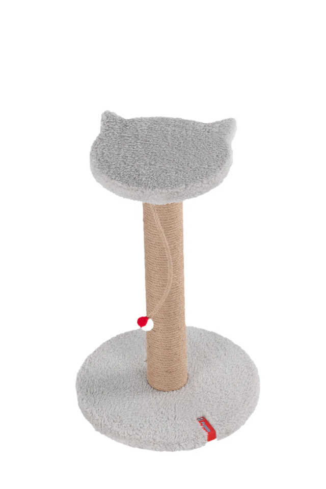 Pugalo Stepli Kedi Yüzlü Platform Tırmalama Tahtası Gri