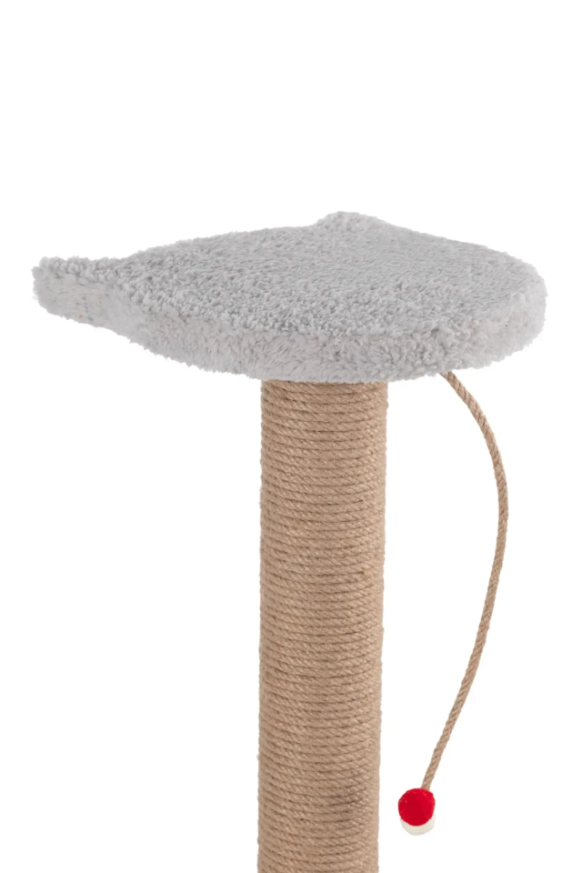 Pugalo Stepli Kedi Yüzlü Platform Tırmalama Tahtası Gri