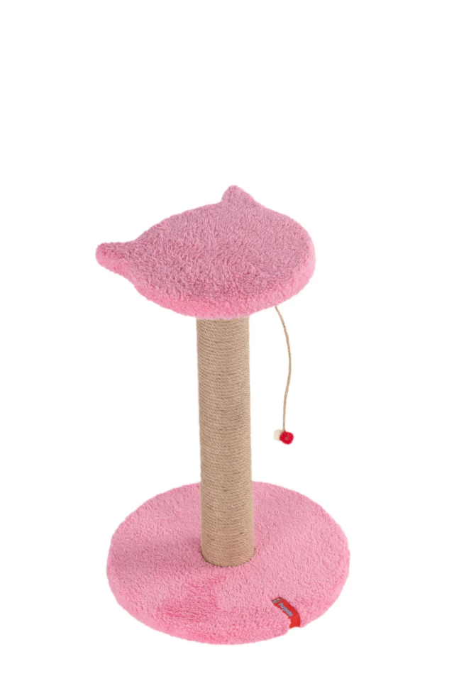 Pugalo Stepli Kedi Yüzlü Platform Tırmalama Tahtası Pembe