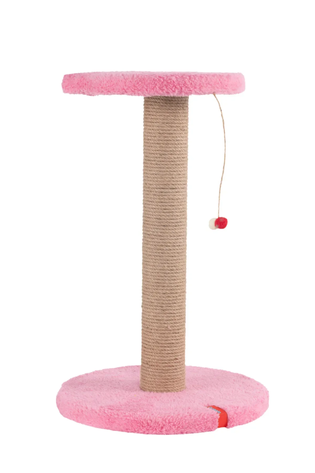 Pugalo Stepli Kedi Yüzlü Platform Tırmalama Tahtası Pembe