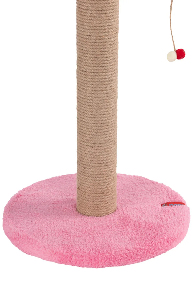 Pugalo Stepli Kedi Yüzlü Platform Tırmalama Tahtası Pembe