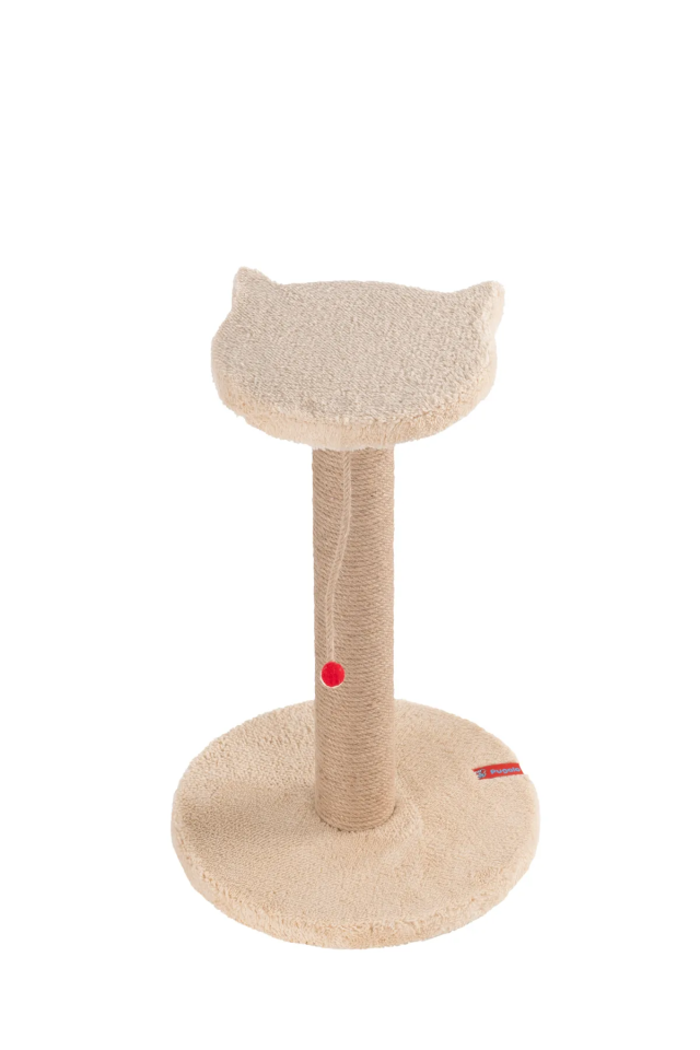 Pugalo Stepli Kedi Yüzlü Platform Tırmalama Tahtası Krem