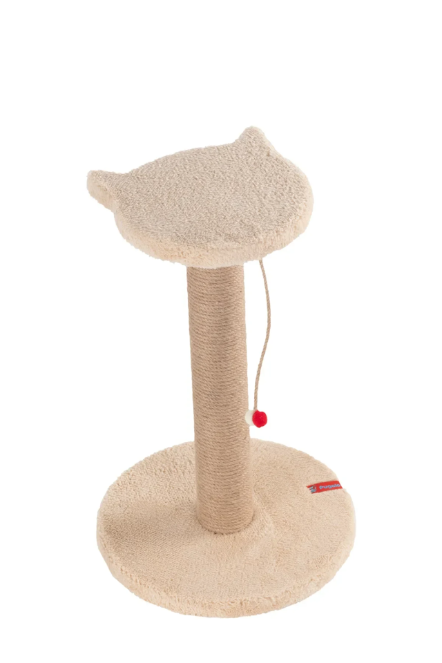 Pugalo Stepli Kedi Yüzlü Platform Tırmalama Tahtası Krem