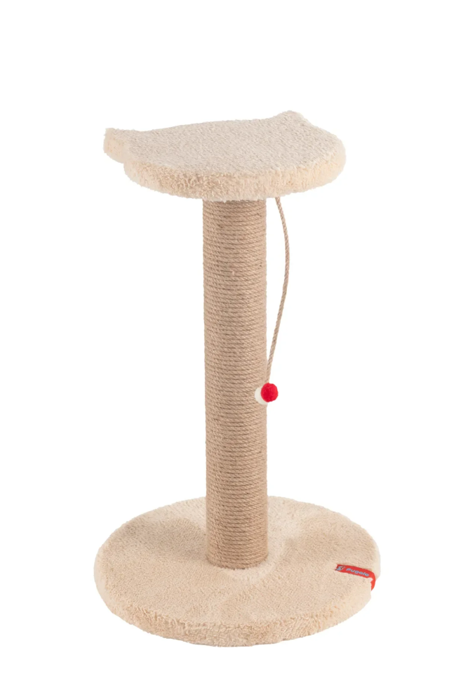 Pugalo Stepli Kedi Yüzlü Platform Tırmalama Tahtası Krem