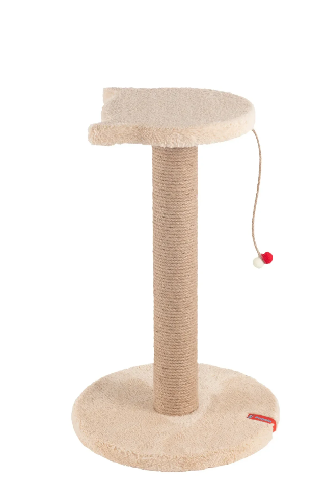Pugalo Stepli Kedi Yüzlü Platform Tırmalama Tahtası Krem