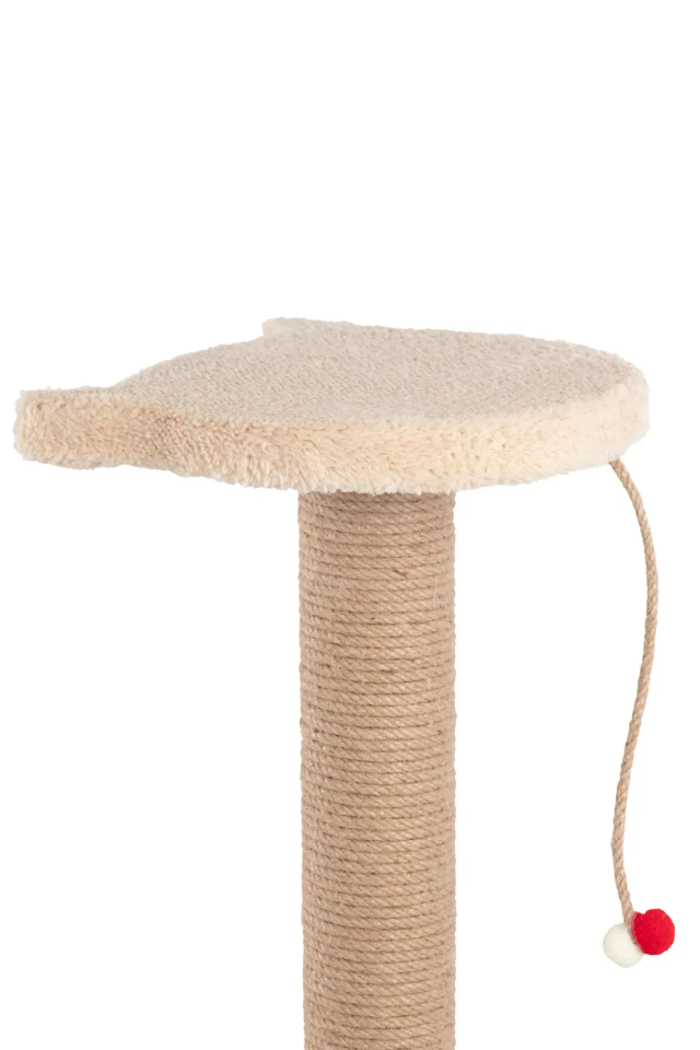 Pugalo Stepli Kedi Yüzlü Platform Tırmalama Tahtası Krem