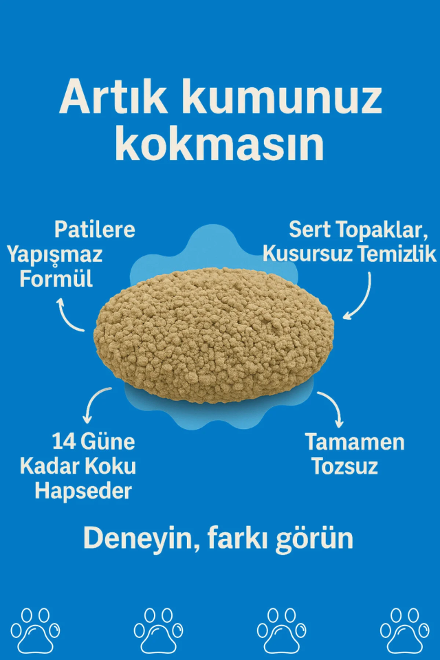 Ekonomik Paket 4x10LT Tozsuz Naturel Premium Koku Hapseden Topaklanan Kedi Kumu 40LT