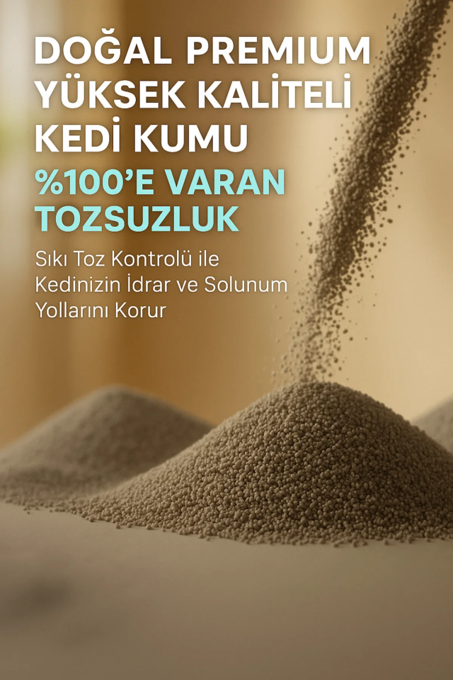 Tozsuz Naturel Kedi Kumu Premium Koku Hapseden Topaklanan Çok Katmanlı Kedi Kumu 10LT