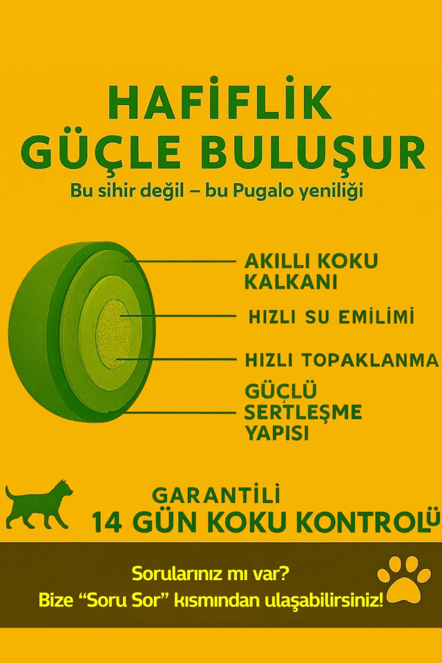 Tozsuz Naturel Kedi Kumu Premium Koku Hapseden Topaklanan Çok Katmanlı Kedi Kumu 10LT