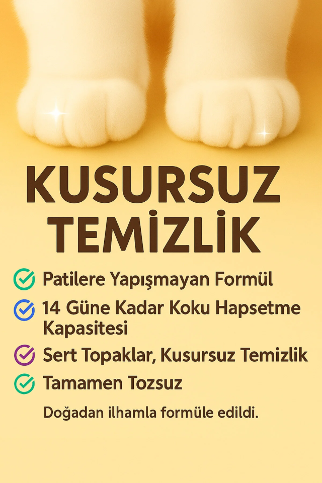 Tozsuz Naturel Kedi Kumu Premium Koku Hapseden Topaklanan Çok Katmanlı Kedi Kumu 10LT