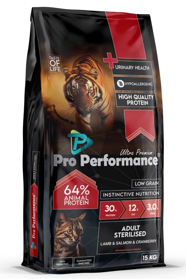 Pro Performance  15kg Sterilize Kuzu-somon-kızılcık Yetişkin Kedi Kuru Mama