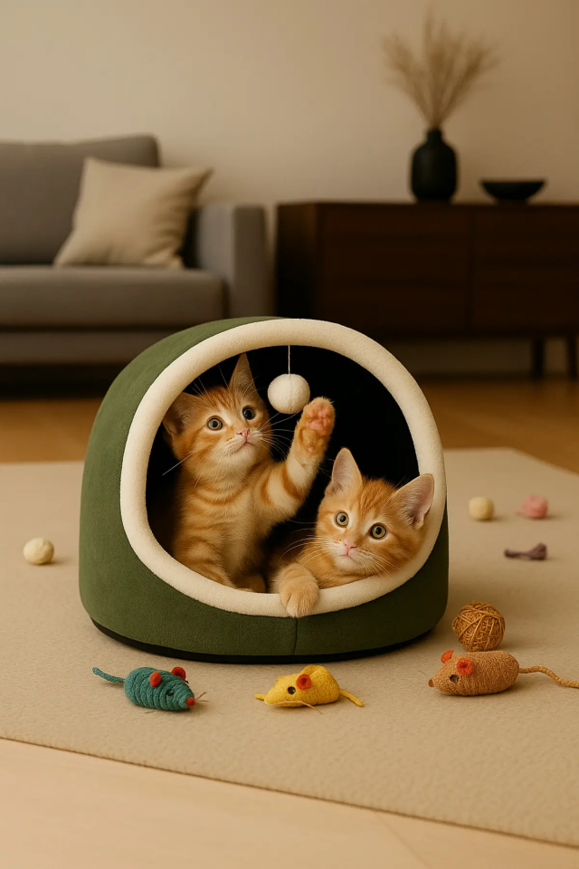 Pugalo Alaska Model Kedi Evi Yeşil